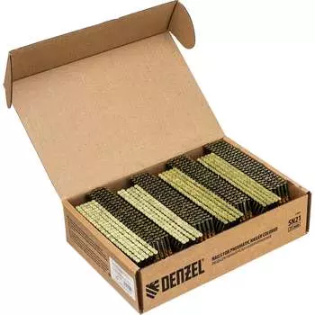 Крашеные гвозди для пнев. нейлера Denzel длина - 75 мм, диам. - 3,05 мм, 2000 шт. 57697