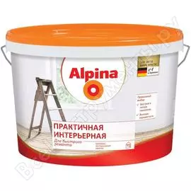 Краска alpina new практичная интерьерная renova в/д для стен и потолков 2,5л 948102075