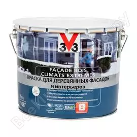 Краска для деревянных фасадов и интерьеров v33 climats extremes полуглянцевая база а 110384