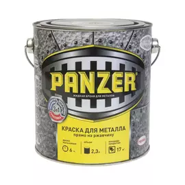 Краска для металла panzer гладкая серая 2,3л 1/4 ral7016 48173