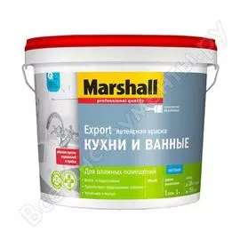 Влагостойкая интерьерная краска для кухни и ванной MARSHALL 5248866