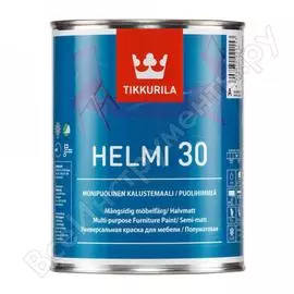 Краска tikkurila helmi 30 акрилатная для мебели универсальная, полуматовая, база a 2,7л 36660010130