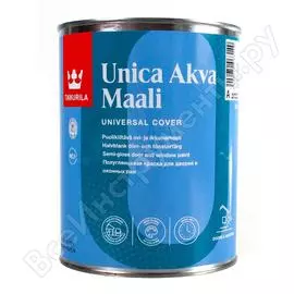 Краска tikkurila unica akva maali акрилатная для окон и дверей, полуглянцевая, база a 0,9л 47860010110