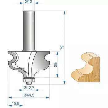 Кромочная фигурная фреза Энкор 10576