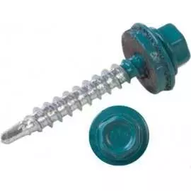 Кровельные саморезы ВИРТУОЗ 4,8х50 мм RAL5021 морская волна 10 шт. 42477