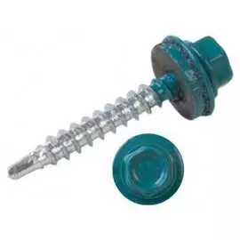 Кровельные саморезы ВИРТУОЗ 5,5х25 мм RAL5021 морская волна 200 шт. 600-35704