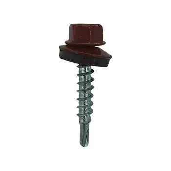 Кровельный оцинкованный саморез STARFIX 5,5x19 мм, RAL 3011, 100 шт. SMP2-31697-100