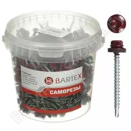 Кровельный саморез bartex красный 4.8х70 банка 100шт 211734