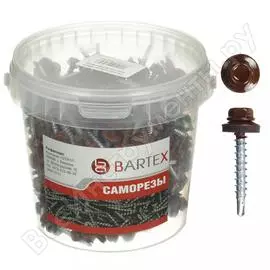 Кровельный саморез bartex шоколадно-коричневый 4.8х38 банка 250шт 246149