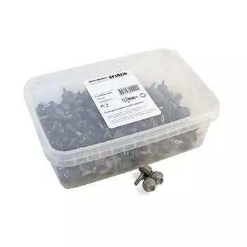 Кровельный саморез качественный крепеж 5,5/19 RAL7004200 серый (200 шт.) 1000693