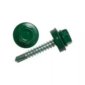 Кровельный саморез качественный крепеж 4,8/35 RAL600580 зеленый мох (80 шт.) 0300105