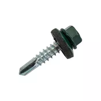 Кровельный саморез качественный крепеж 5,5/25 RAL600550 зеленый мох (50 шт.) 0200113
