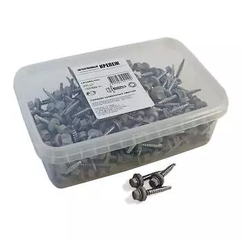 Кровельный саморез качественный крепеж 4,8/35 RAL7004200 серый (200 шт.) 1000689