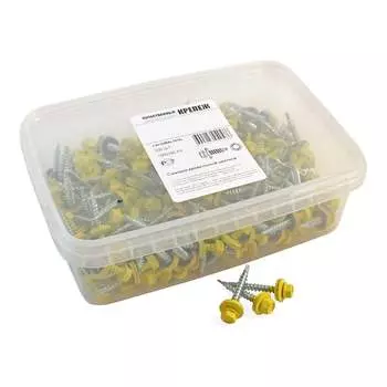 Кровельный саморез качественный крепеж 4,8/35 RAL1018200 (200 шт.) 1000195