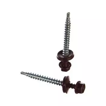 Кровельный саморез качественный крепеж 4,8/51 RAL3005200 красное вино (200 шт.) 1000133