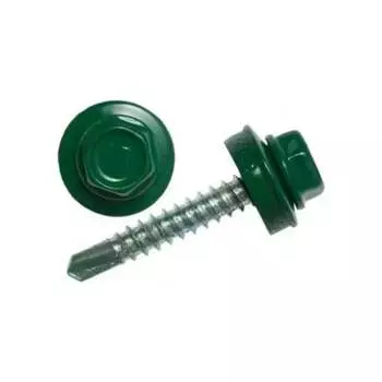Кровельный саморез качественный крепеж 4,8/38 RAL600550 зеленый мох (50 шт.) 0200107