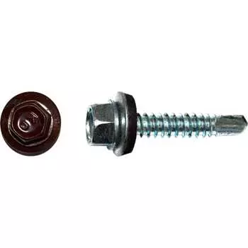 Кровельный саморез КРЕП-КОМП 4,8x35 RAL8017 тёмно-коричневый 250 шт. ск358017кф