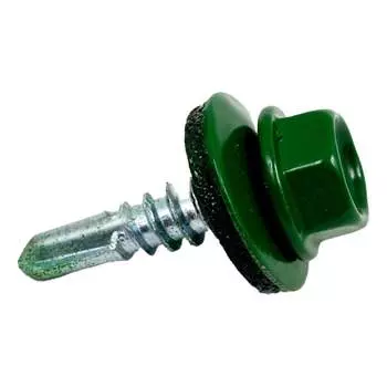 Кровельный саморез КРЕП-КОМП КОМП 4,8x19, RAL6002, зеленый, 250 шт. ск48196002кф