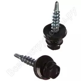 Кровельный саморез Стройметиз 4,8х28 RAL8017 темно-коричневый (300 шт.) 2100016