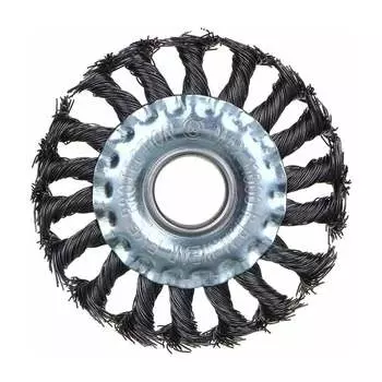 Крученая дисковая металлическая щетка для УШМ РОКОТ 679-016