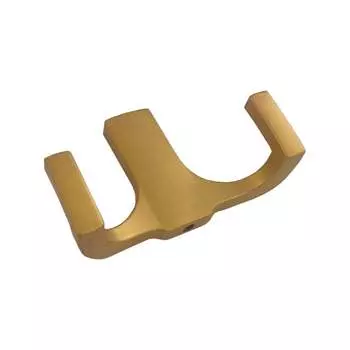 Крючок мебельный Trodos ZY-146B 2-рожковый, сплав ЦАМ, сатиновое золото матовый 302174