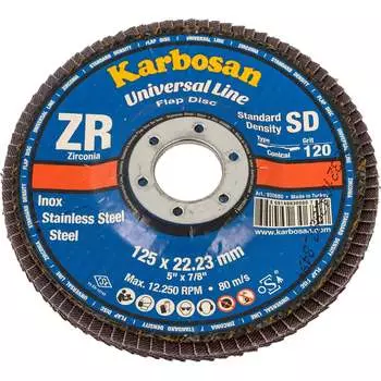 Круг лепестковый ABRAFORM P-120 AF-FLAP-CN-125-P120-ZR65