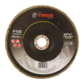 Круг лепестковый торцевой (180х22 мм; р100) tundra 1300816