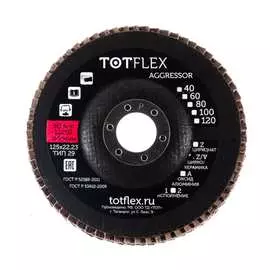 Круг лепестковый торцевой aggressor 2 (125x22 мм; zv; p80) totflex 2214.1.807217