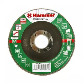 Круг лепестковый торцевой клт-1 flex 213-003 (115х22 мм; р80) hammer 29429