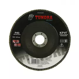 Круг лепестковый торцевой конический (150х22 мм; р40) tundra 2603089