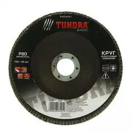Круг лепестковый торцевой конический (150х22 мм; р80) tundra 2603091