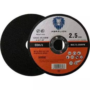 Круг отрезной ABRALION 125x2.5x22 мм, А46 T-BF, металл/нерж. 8933