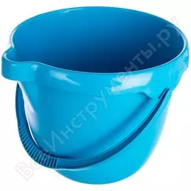 Круглое пластмассовое ведро 12л, голубое elfe россия 92956