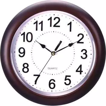 Круглые настенные бесшумные часы Apeyron цвет темно-коричневый, пластик, диаметр 33.6 см PL2207-700-3