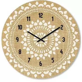 Круглые настенные бесшумные часы Apeyron декор холст, мдф, диаметр 38 см с плавным ходом, батарейка 1аа WD220607