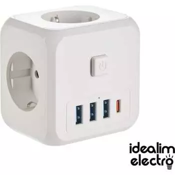 Куб idealim Cube-3r-3usb-1typeC-white