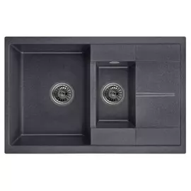 Кухонная кварцевая мойка emar emq-2775.q морион