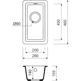 Кухонная мойка для подстольного монтажа IDDIS Tanto Granucryl TU1W261i87