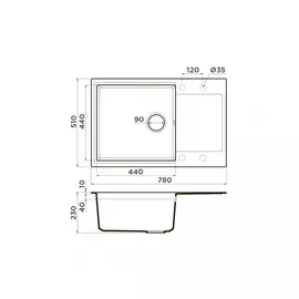 Кухонная мойка omoikiri daisen 78-lb-pa artgranit/пастила 4993688