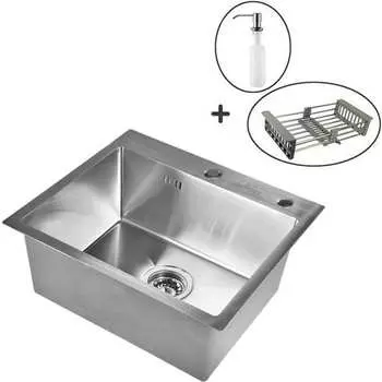 Кухонная мойка WISENT ws36050 (60x50 см) с раздвижным коландером и дозатором WS36050/WGER013/W405A/W302644