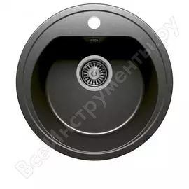 Кухонная мраморная мойка polygran f-05 черный №16