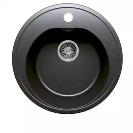 Кухонная мраморная мойка polygran f-08 черный №16