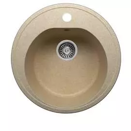 Кухонная мраморная мойка polygran f-08 песочный №302