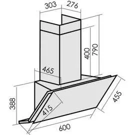 Кухонная вытяжка MBS ABELIA 160 GLASS BLACK 5406