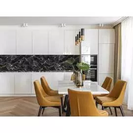 Кухонный фартук ООО Оптион МРАМОР ЧЕРНЫЙ С ЗОЛОТОМ 80024