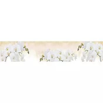 Кухонный фартук Студия фартуков Ветки орхидей на бежевом фон 3302662