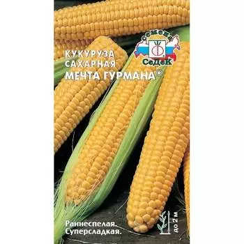 Кукуруза СеДек Мечта Гурмана ХИТ сахарная, раннеспелая, початок цилиндрический, 18-20 см, желтая, 200-250 г, евро, 13984