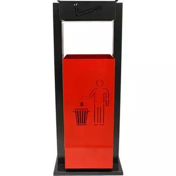 Квадратная металлическая уличная урна-пепельница ПРОФМЕТСТИЛЬ 1071