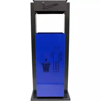 Квадратная металлическая уличная урна-пепельница ПРОФМЕТСТИЛЬ 1072