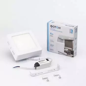 Квадратный светодиодный накладной светильник ФОТОН CLO- 6W4200K-S 24732